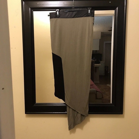 Venus Sexy BiLevel Midi Pencil Skirt SzS Two Tone Green/Black Elastic Waist Used - Picture 2 of 10